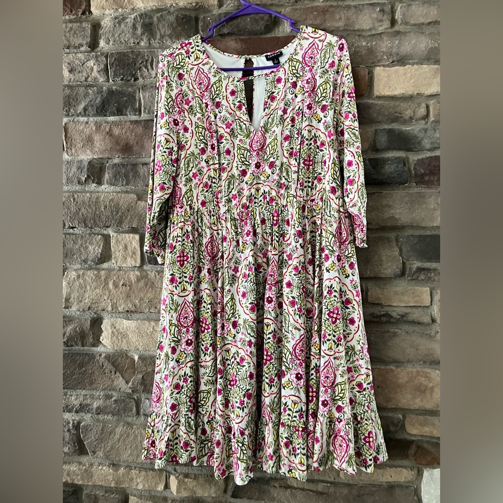 Torrid Floral Pink and Green Women's Dress